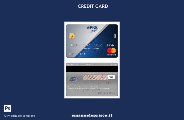 modello mastercard della Banca nazionale delle Filippine (PNB) in stile verifica